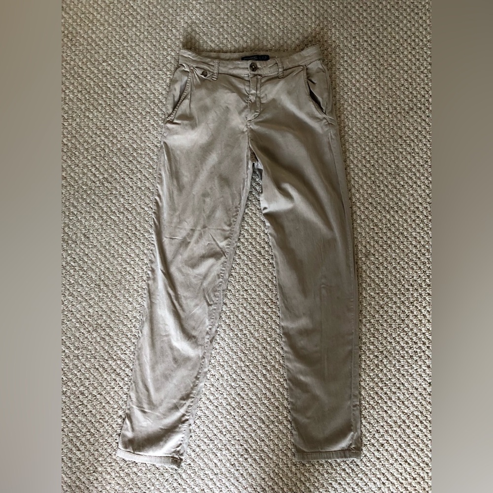 Zara Basic Z1975 Denim Women Straight cut beige pants Size 2